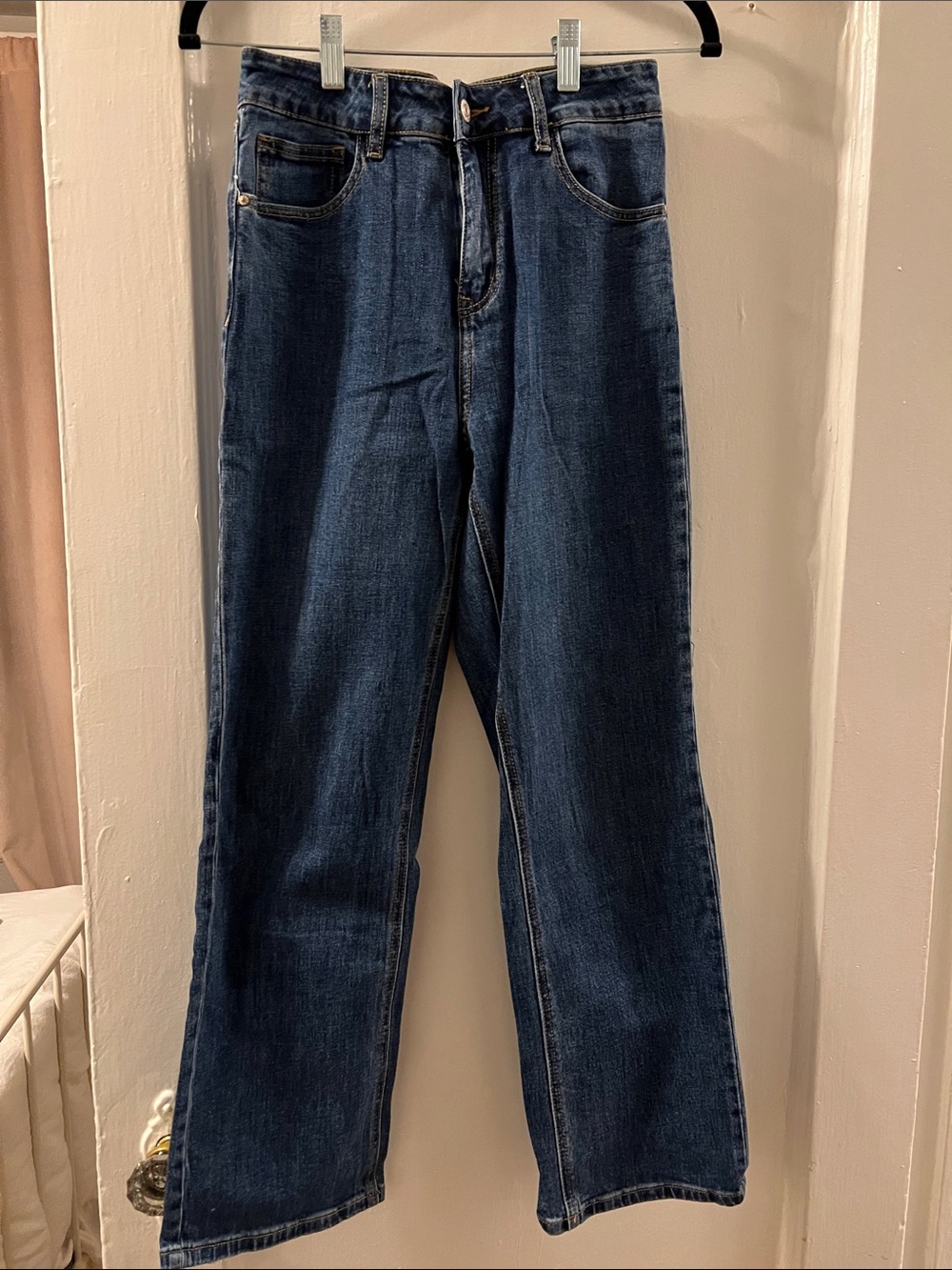 Oraije Paris High-Rise Straight Leg Jeans in Deep Indigo